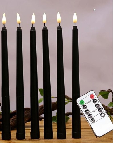 LEDkaarsen 6 st met afstandsbediening Zwart Warmwit met timer voor bloemschikken en decoratie