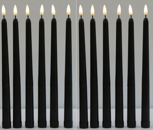 LEDkaarsen 12 st Zwart Warmwit voor bloemschikken en decoratie