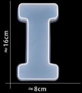 Siliconenmal 16 cm Letter I voor Epoxy Resin, Zeep, Kaars etc