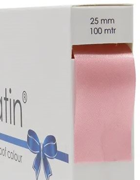 Satijn PackSatin ROZE Satin Ribbon 25mm rol 100m Enkelzijdig satijn
