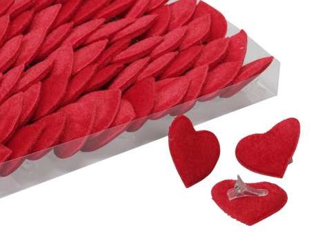 Harten met clip, hartjes met clip box 72 st Valentijn of een 72 goedkope corsages
