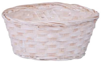 Rieten mand Maritien blauwwit rectangle 28x13x11cm. goedkope ondergrond