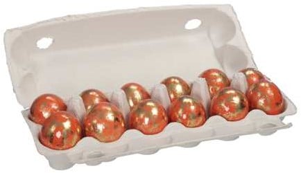 Actie 12 Eieren kippeneieren Goud Spikkel Oranje leeggeblazen voor decoratie