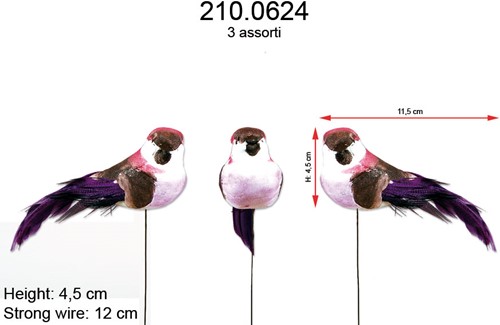 Vogeltje de luxe Violet-Paars / st Vogeltje de luxe