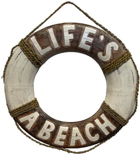  Reddingsboei Boei Naturel Life's a Beach  40cm Grote boei