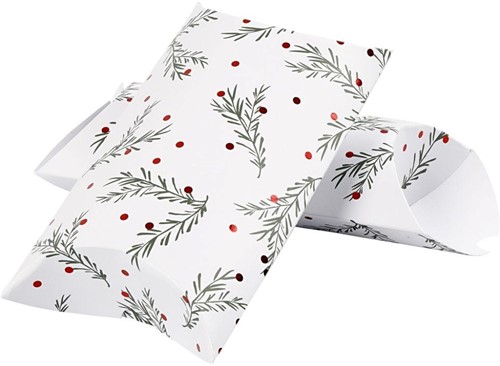 Cadeaudoosjes 3 Stuk, Tak Met Kerstbomen, 18x15x6 cm cadeauverpakking, giftbag