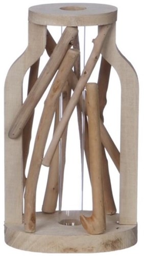 Decoratief Drijfhout met reageerbuis L.11 W.8,5 H.19,5 cm ook leuk voor stekjes