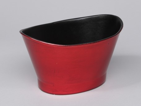 Pot OVAAL Rood / loodlook 22x15x12cm. OP=OP Leuk model