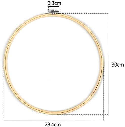 Bamboe ring Borduurring Flowerhoop met stelschroef 30 cm/stuk Bamboo bloemenring  