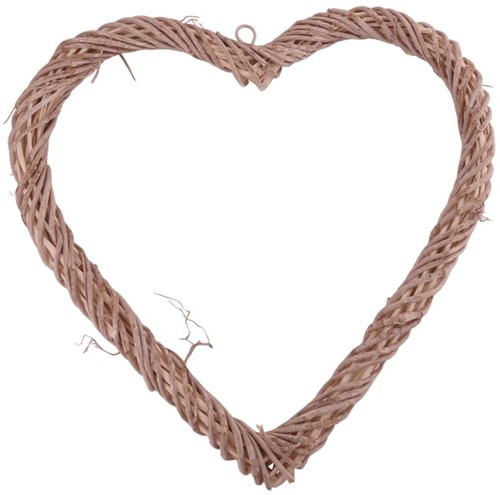 Actie Hart Wilgentenen open NATUREL 38*38*2.5 cm /stuk Hart wilgentenen
