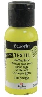 Textielverf Stoffenverf, flacon … 34 ml NEON, CITROEN Textielverf