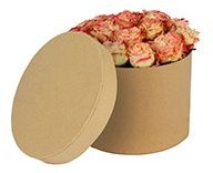 Bloemendoos hoedendoos KARTON Ø14XH10CM Bruin Schattig bloemendoosje