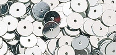Pailletten, glad, 6mm ø, ZB-zak à 1000 stuks. Zilver Pailletten, glad, 6mm ›,