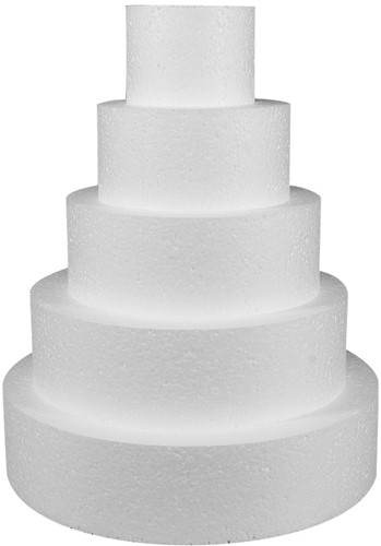 Styropor 5 taarten Polystyrene cake 5 layers ; dia: 10cm, 15cm, 20cm, 25cm, 30cm | 7cm height Piepschuim taartset 