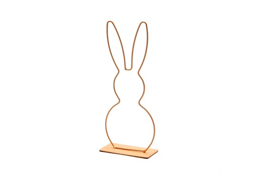 Metalen frame Haas Haasje staand oor op voet 29 cm Apricot Metalenframe Metal rabbit on base