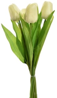 Tulp Tulpen Creme Ivory 35cm - Bundel van 7 stuks - Van het merk: PURE, Zijde Merk: PURE   Zijde Tulpen