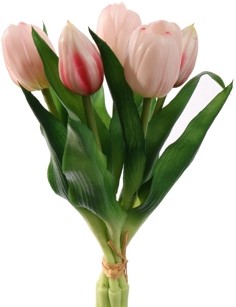 Tulp Tulpen Lichtroze 30cm - Bundel van 5 stuks - Van het merk: PURE, Kunststoftulpen Merk: PURE kunststofTulpen