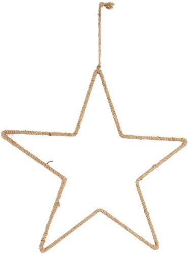 Metalen Frame Ster 38cm omwikkeld met jute Frame Ster