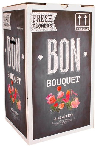 Bloemendoos enkel 33x30x47 cm  Full Color Bon Bouquet verzenddoos voor bloem en boeket excl inzet