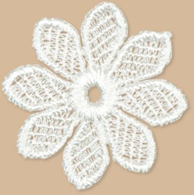 Gehaakte bloemen 5 cm. 1 pak 12 stuks Applicatie bloem