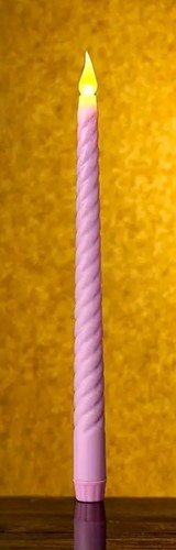 LEDkaars SWIRL Lilarose Warmwit / stuk voor bloemschikken en decoratie