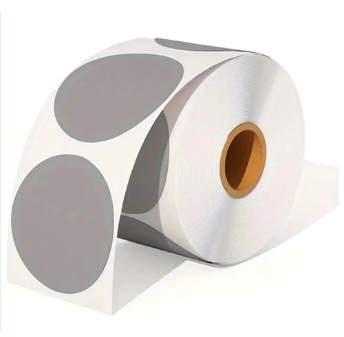 600 Labels GROTE ROL GROTE Ronde Thermische Stickerlabels Direct Thermisch Label Blanco 5 cm Grijs/rol Direct thermal, Godex print zonder inkt