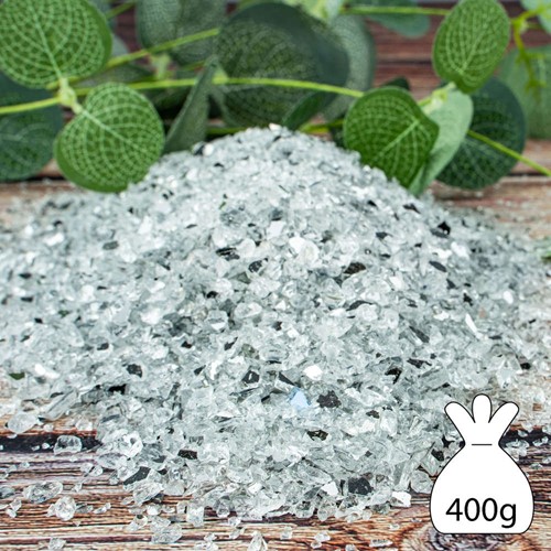 Spiegelglas, Mirror gravel 1-4mm zak 400gr spiegelglas