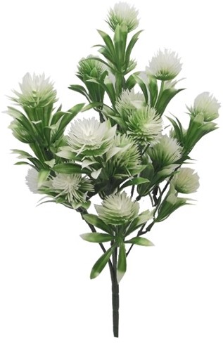 Vuller 32cm PLASTIC FILLER BUSH WHITE/GREEN corsage vuller of in klein potje