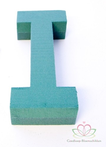 Letter I van Steekschuim oase voor verse bloemen 30 x 13 cm