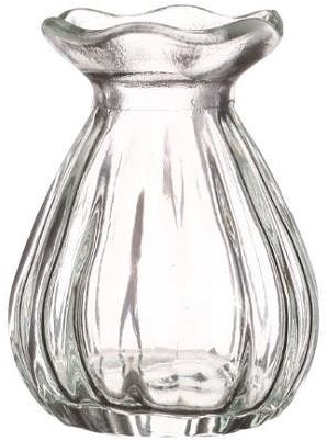 Glas Vaas / Tafelvaasje – Hyacintvaasje Fleur – Ø7 x H9 cm – Transparant Hyacinth vase kleiner model