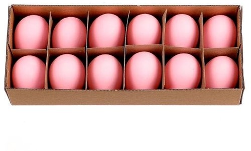 Kippeneieren Roze - Set van 12 Stuks - Echte Leeggeblazen Eieren voor Decoratie echte leeggeblazen eieren voor decoratie