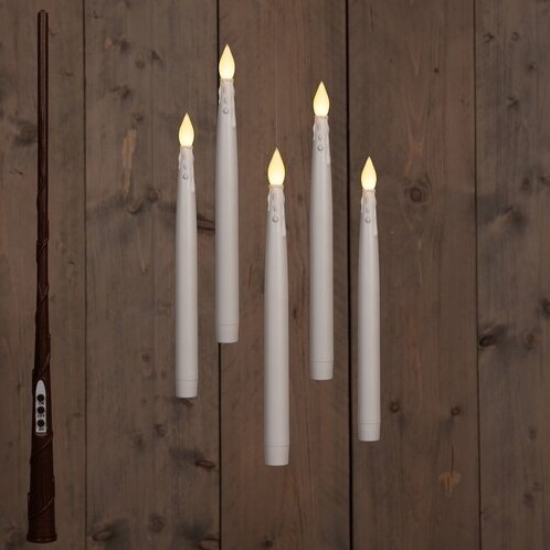 Actie LEDkaarsen Anna's Collection B.O.T. Floating Candle Magic met Timer candle Drip SET 5 Zwevende kaarsen 5 stuks 27cm en een toverstaf