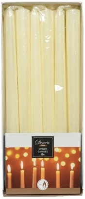 Kaarsen Wax Dinner Ivory - Ø2,15 cm x H25 cm (Doos 12 stuks) ook leuk in fles