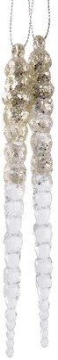 Hanger IJspegel Champagne Goud - Set van 2 Decoratie voor Kerst of Winter bloemschikken en decoreren kerstboom