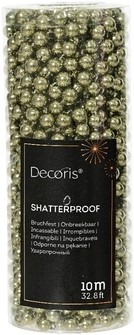 Actie Parelketting, 8 mm Rosemary green Groen rol +/-10 m Parelguirlande voor bloemschikken, hobby en bruidsdecoratie