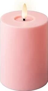 Actie Lumineo LED kaars WAX steady kan Buiten, met timer, Roze Babyroze/warm wit dia7cm H 12.3cm / st Ledcandle vlameffect voor bloemschikken en decoratie