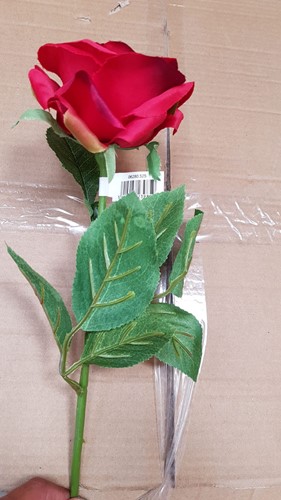 Roos Groot ZIJDE / Tak 60cm. Rood Grote roos