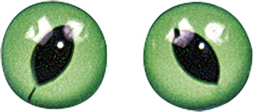 Kattenogen Groen /zwart 8 mm, zakje 10st Dierenogen