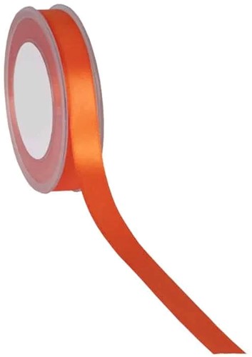 Dubbelsatijn 15mm x 25m Oranje Orange Double Faced Satin Ribbon Dubbelsatijn