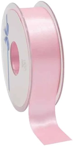 Dubbelsatijn 25mm x 25m Lichtroze Light PinkDouble Faced Satin Ribbon Dubbelsatijn