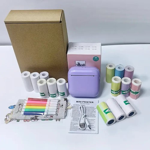 Actie Wat een Superaanbieding Complete set Labelprinter Lucky life Labelmaker / st incl software, rolletjes papier, etiketten, tasje en Case OP=OP