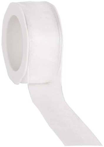 Lint Organza Wit 38 mm draad /rol 20 meter Lint Organza Wit