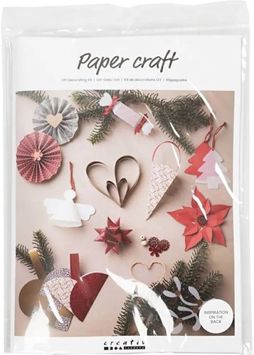 DIYkit Pakket Hobbyset Knippakket, Kerstmis, naturel, rood, wit schoencadeautje 