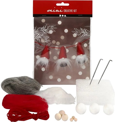 DIYkit Pakket Hobbyset Kerstkabouter Zelf 3 Santa's maken schoencadeautje