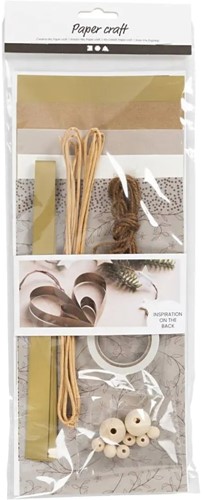 DIYkit Pakket Hobbyset Creatieve mix, papier knippen, naturel, schoencadeautje 