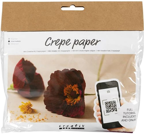 DIYkit Pakket Hobbyset Crêpepapier, Klaprozen schoencadeautje 