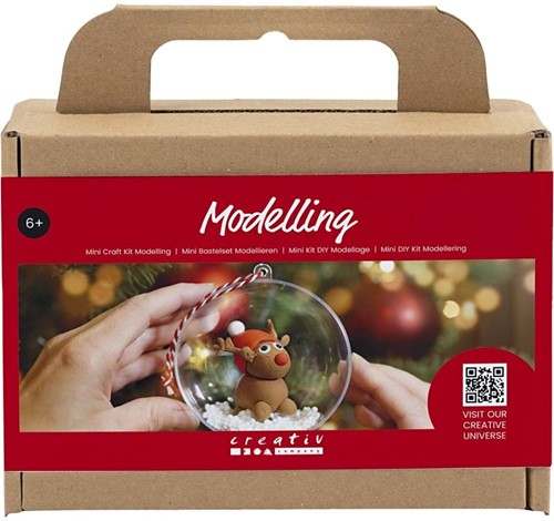 DIYkit Pakket Hobbyset Mini Hobbyset, Maak je eigen kerstbal Boetseren Sneeuwpop schoencadeautje
