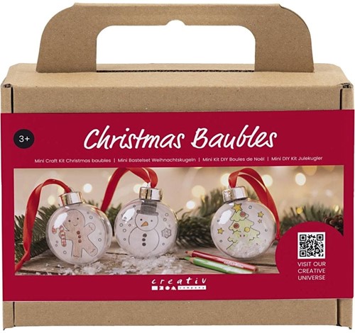 DIYkit Pakket Hobbyset Mini Hobbyset, Maak je eigen kerstbal Tekening schoencadeautje