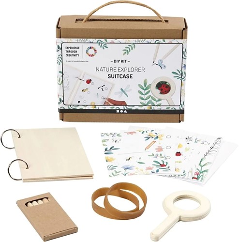 DIYkit Pakket Hobbyset Ontdekkingskoffer voor de natuur incl bloemenpersboek
