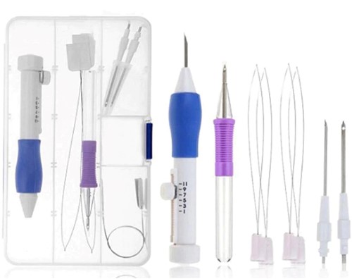 Punchnaalden Verstelbare kunststofset 7 delig DIY 1.3mm 1.6mm 2.2mm   Punchen zie filmpje